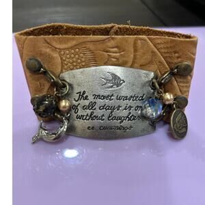 Lenny and Eva leather cuff inspirational bracelet
